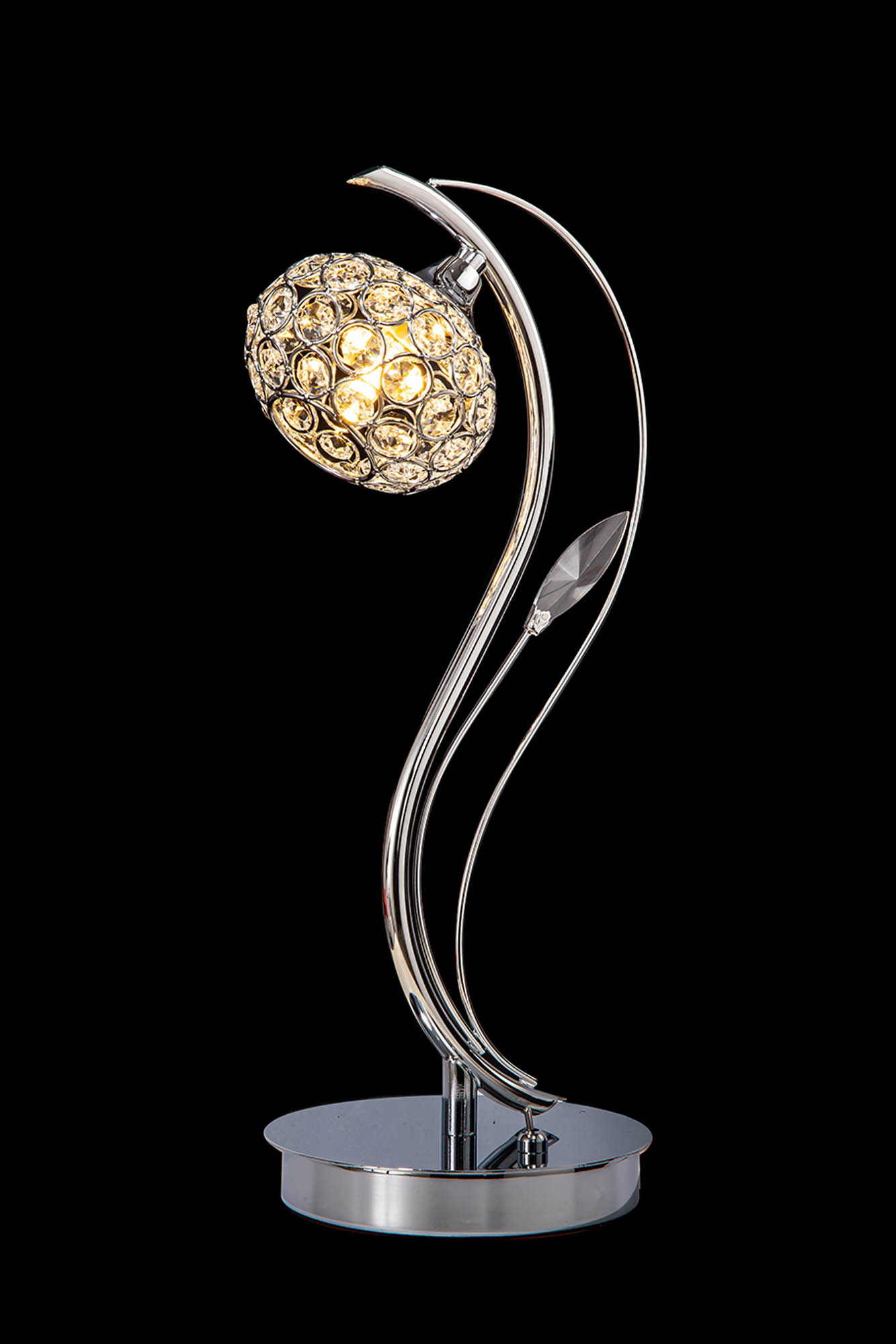 IL30959  Leimo Crystal 40cm 1 Light Table Lamp Polished Chrome